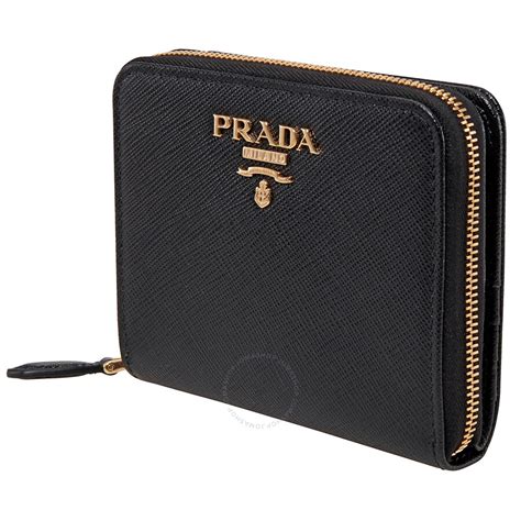 prada black wallet zip|Prada billfold wallet.